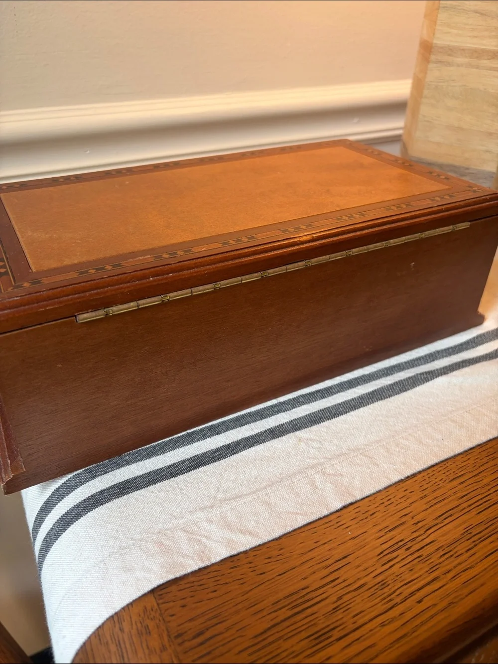 Wooden Jewelry Keepsake Box in Brown